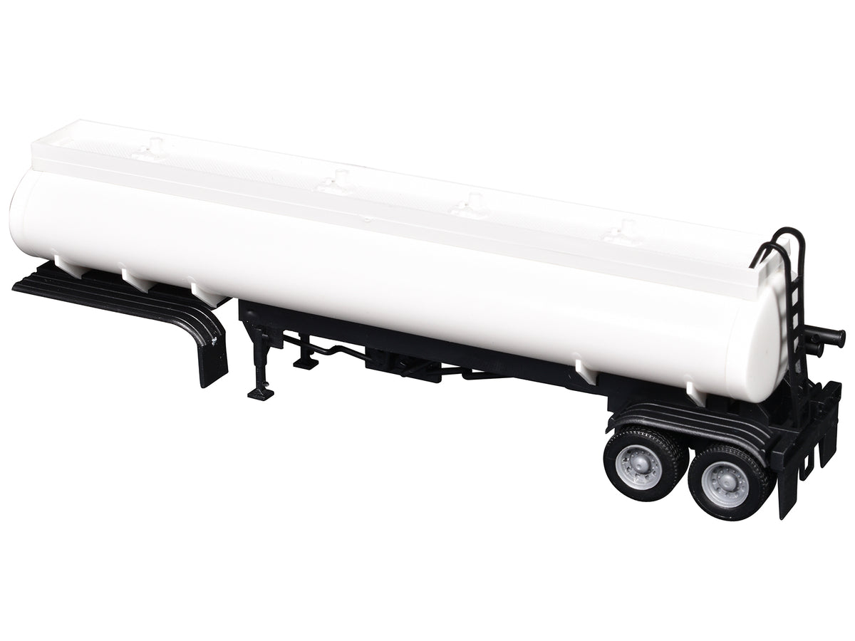 Elliptical Tanker Trailer White 1/87 (HO) Plastic Model by Promotex
