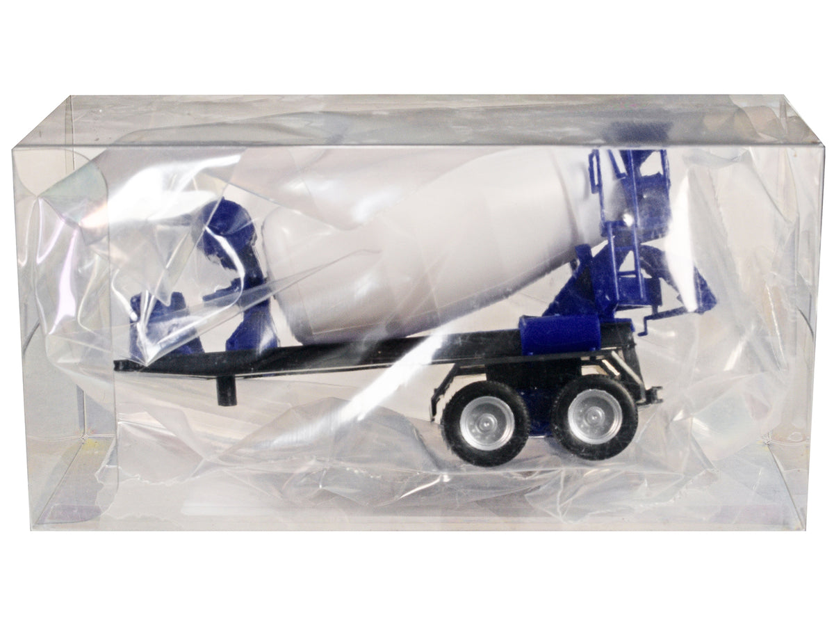 2-Axle Cement Mixer Trailer White & Blue 1/87 (HO) Plastic Model by Promotex