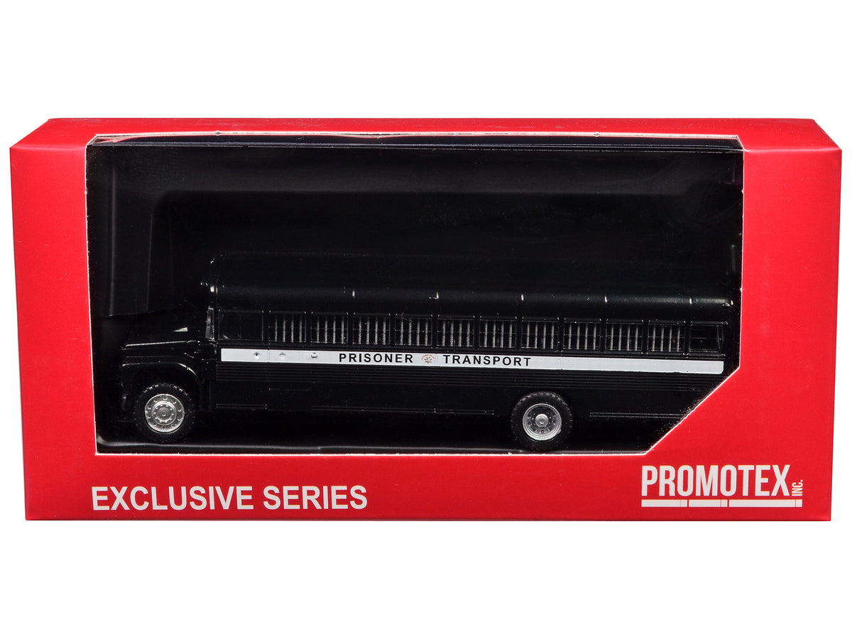 Prisoner Transport Bus Black 1/87 (HO) Plastic Model by Promotex