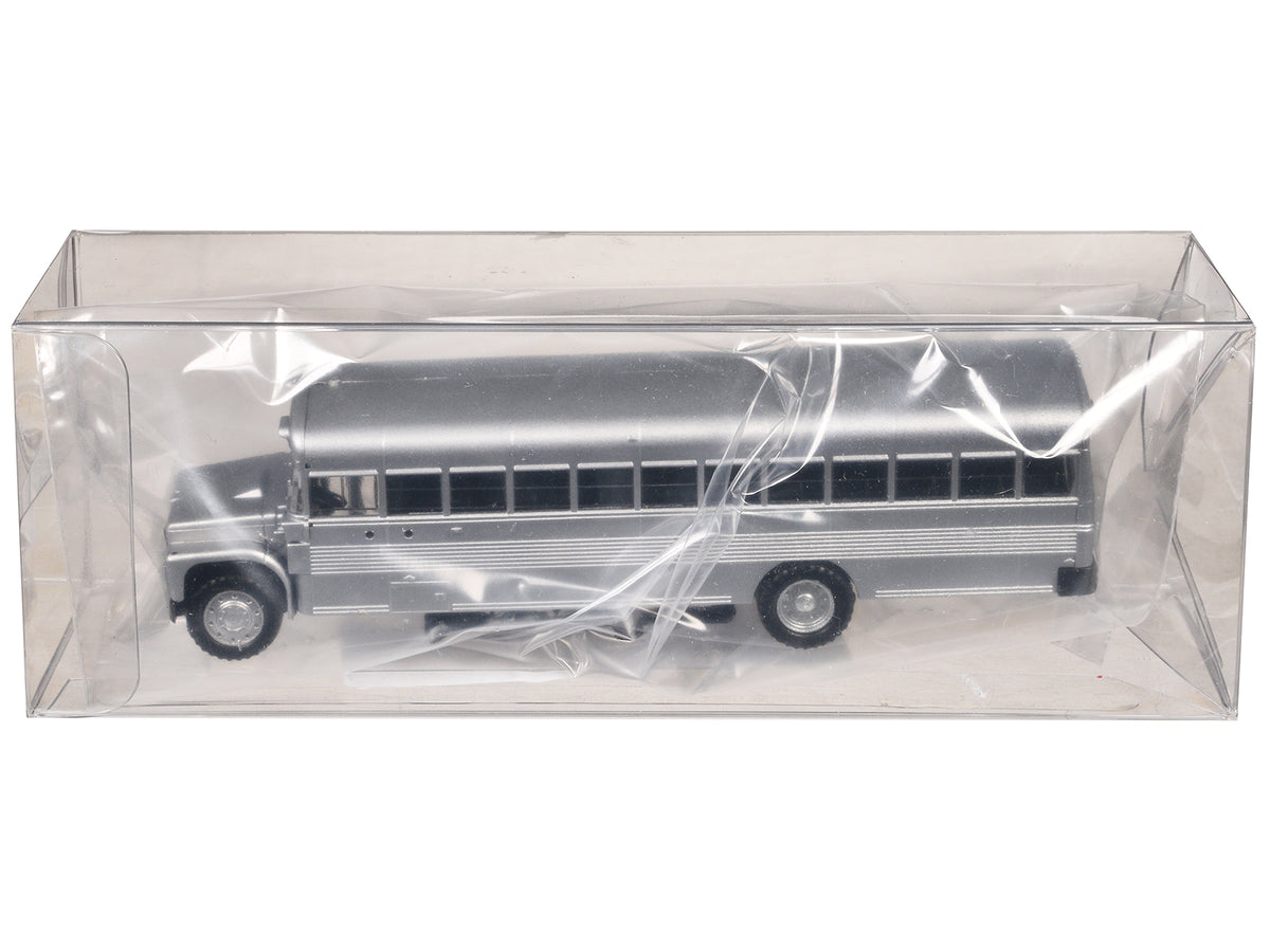 School Bus Silver Metallic 1/87 (HO) Plastic Model by Promotex