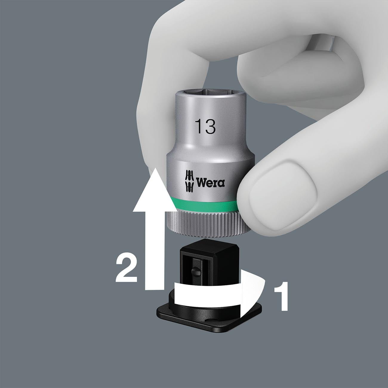 Wera Textile Belt 9 location for 3/8" Sockets (unloaded)