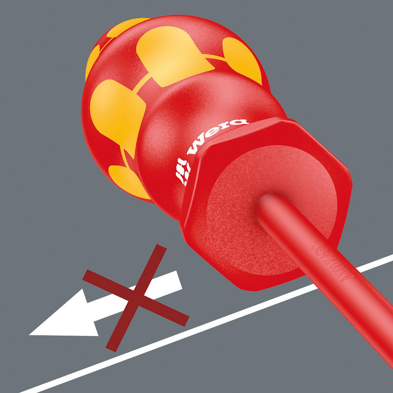Wera VDE Insulated Screwdriver: Slotted 3.5 x 100mm (with Reduced Shaft Diameter)