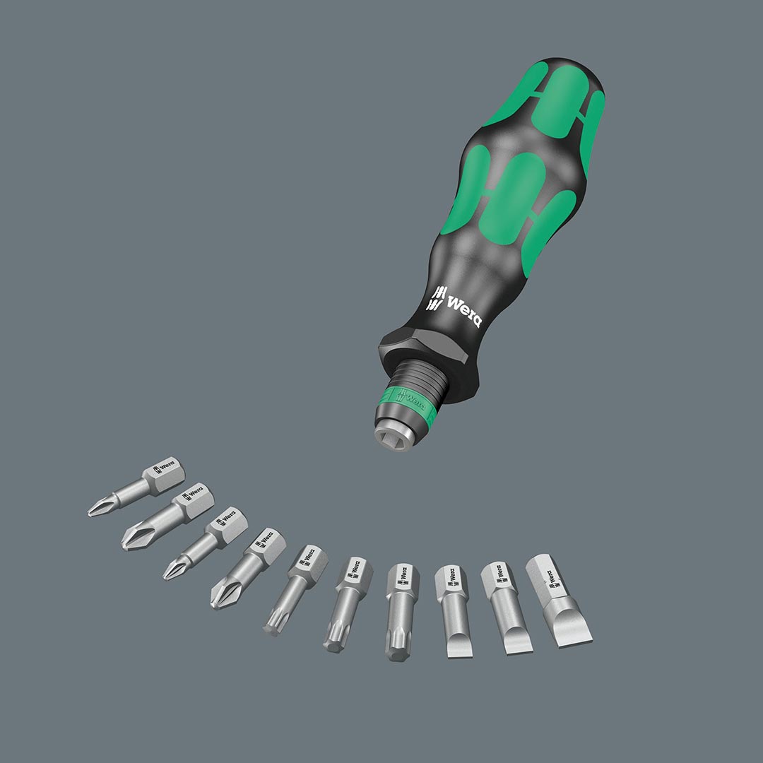 Wera Screwdriver 1/4″ Bit Set and Carrying Case (10 Piece)