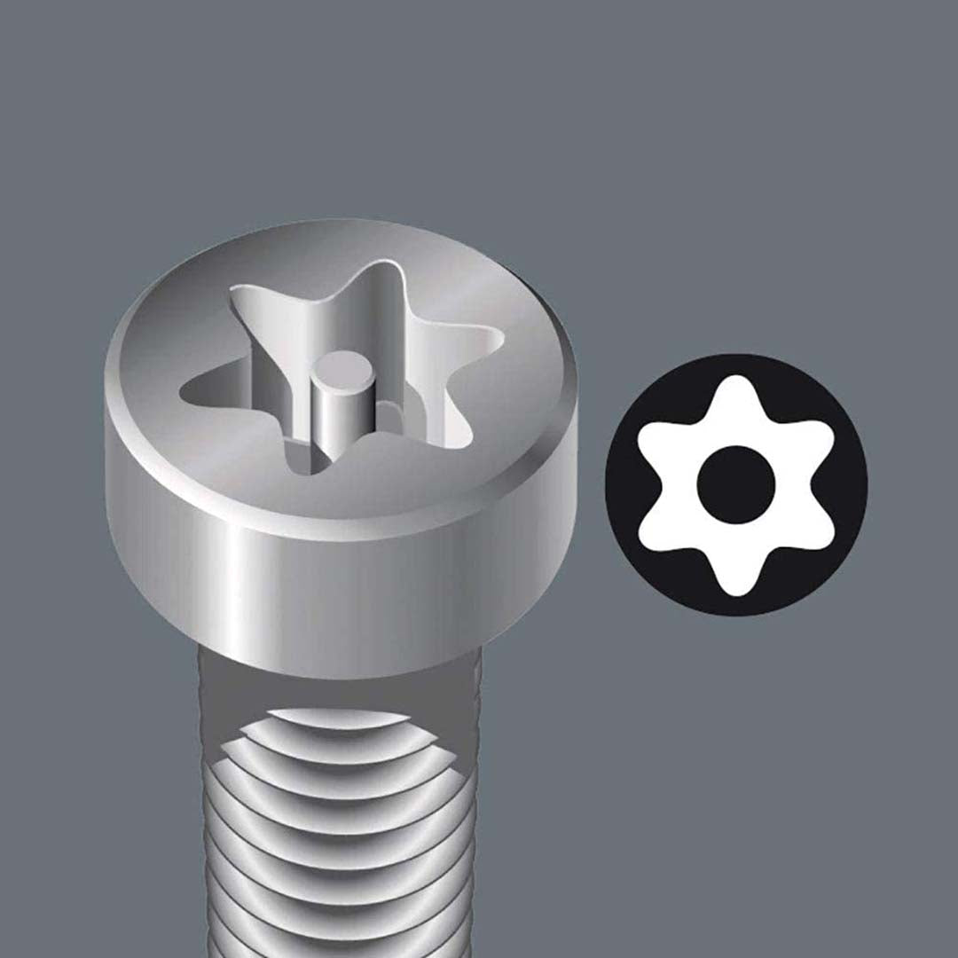 Wera TORX-BO Tamper-Proof Screws BlackLaser Long Shaft L-Key Set (9 Piece)