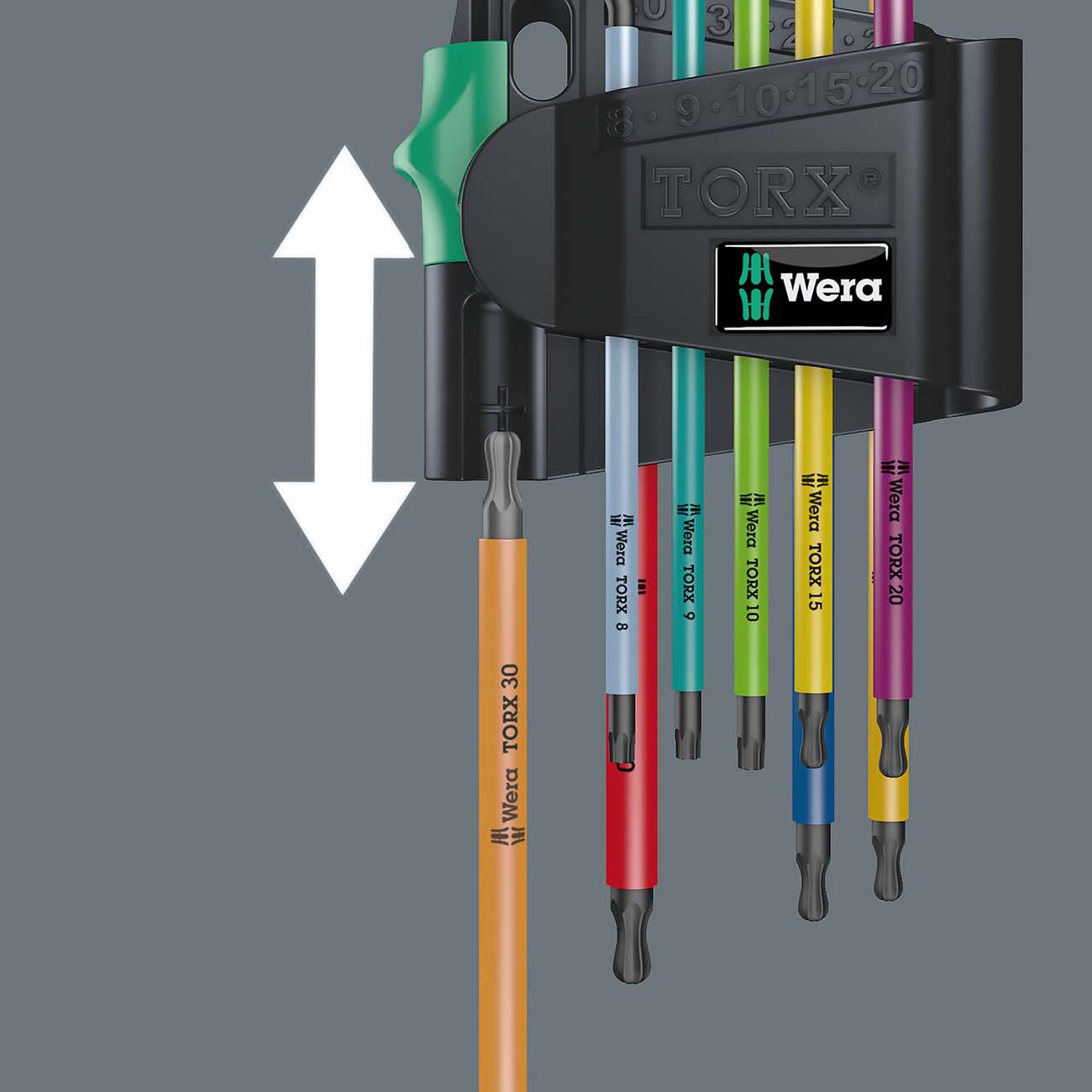 Wera TORX-BO Tamper-Proof Screws BlackLaser Long Shaft L-Key Set (9 Piece)