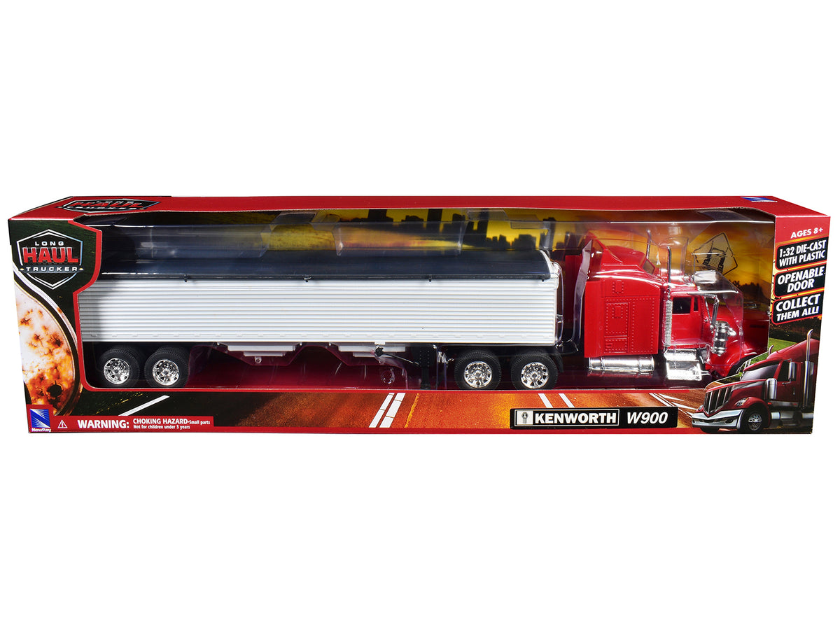 Kenworth W900 Grain Truck Red and White "Long Haul Truckers" 1/32 Diecast Model