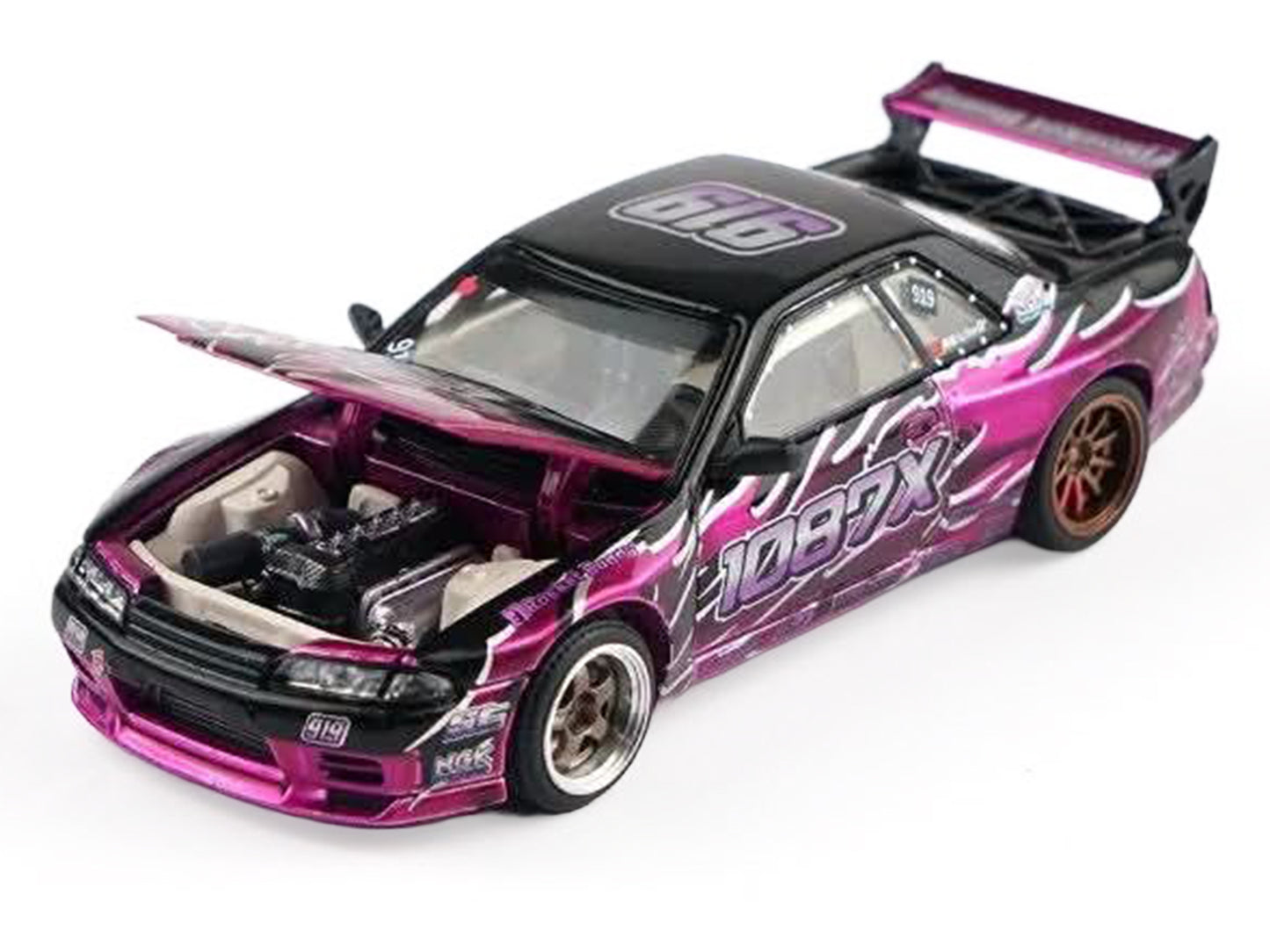 Pandem R32 "Echo Gao - 1087X" Black and Purple 1/64 Diecast Model Car by XCarToys