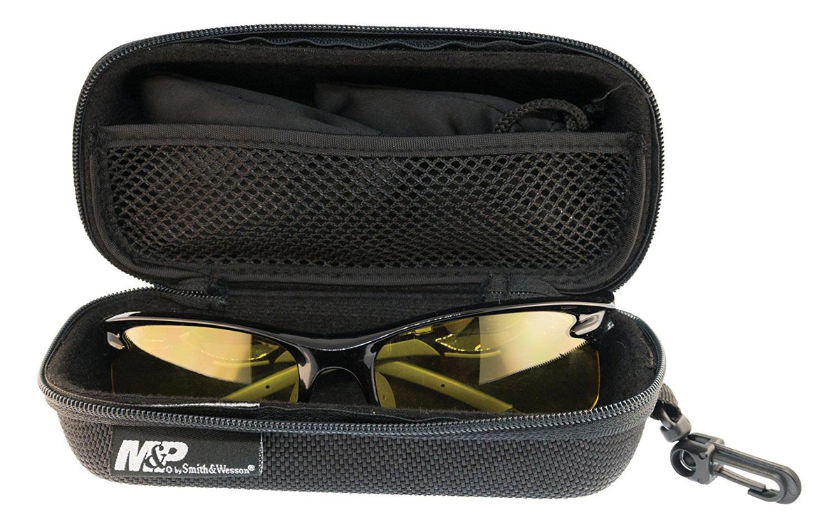 M&P Harrier Shooting Glasses Interchangeable Lens Smoke Mirrored Clear Vermillion Amber