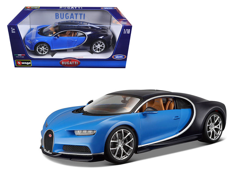2016 Bugatti Chiron Blue 1/18 Diecast Model Car - Bburago