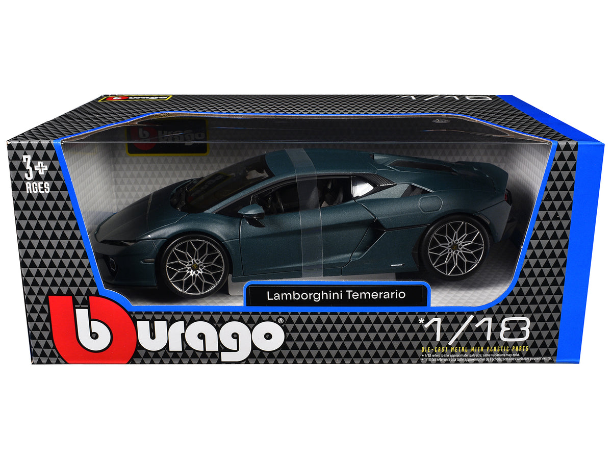 Lamborghini Temerario Matt Blue Metallic 1/18 Diecast Model Car - Bburago