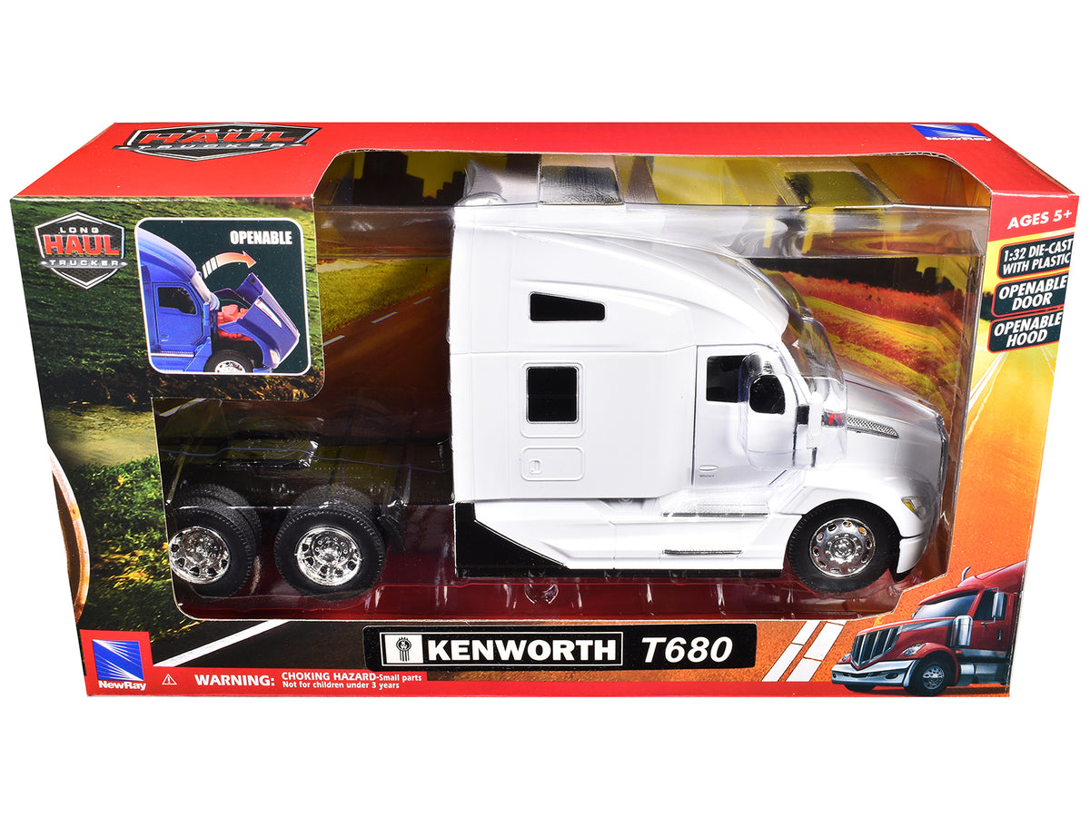 Kenworth T680 Truck Tractor White "Long Haul Truckers" 1/32 Diecast Model