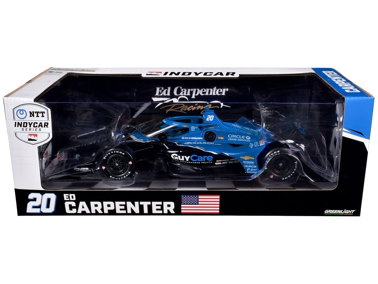 GreenLight Dallara IndyCar #20 Ed Carpenter "Guy Care" Racing "NTT Series" (2024) 1/18 Diecast Model Car by <h2>Dallara Greenlight</h2> <p>High-quality perfect for collectors and enthusiasts. Features