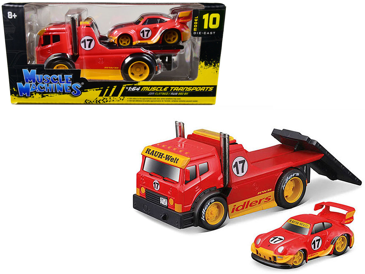 JDM Flatbed Truck #17 RAUH-Welt BEGRIFF Porsche RWB 911 993 #17 Red Transports