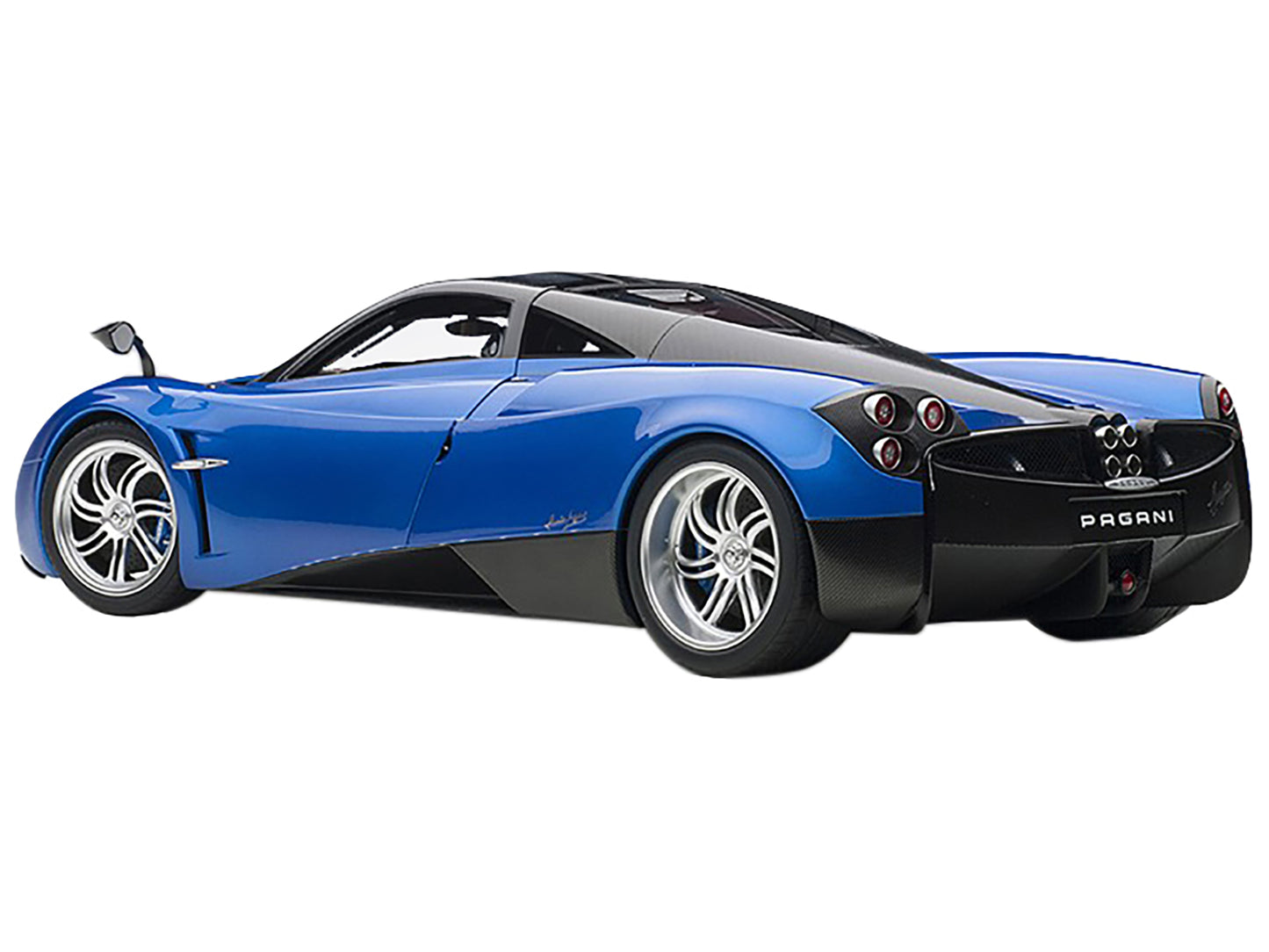 Pagani Huayra Metallic Blue with Black Top and Silver Wheels 1/12 Model Car by Autoart <h2>Pagani Autoart</h2> <p>High-quality diecast perfect for collectors enthusiasts. Features detailed interior ex