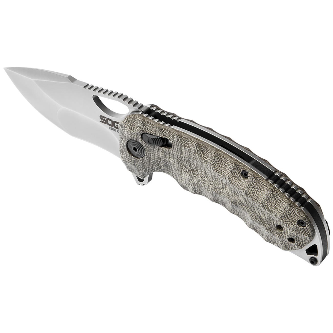 SOG Kiku XR 3.03" Folding Pocket Knife (Natural Linen Micarta)