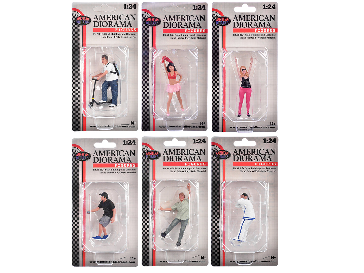 "Figure24 Series 2" 6 piece Figure Set for 1/24 Scale Models by American Diorama <h2>"Figure24 Diorama</h2> <p>High-quality diecast model car perfect collectors and enthusiasts. Features detailed inte