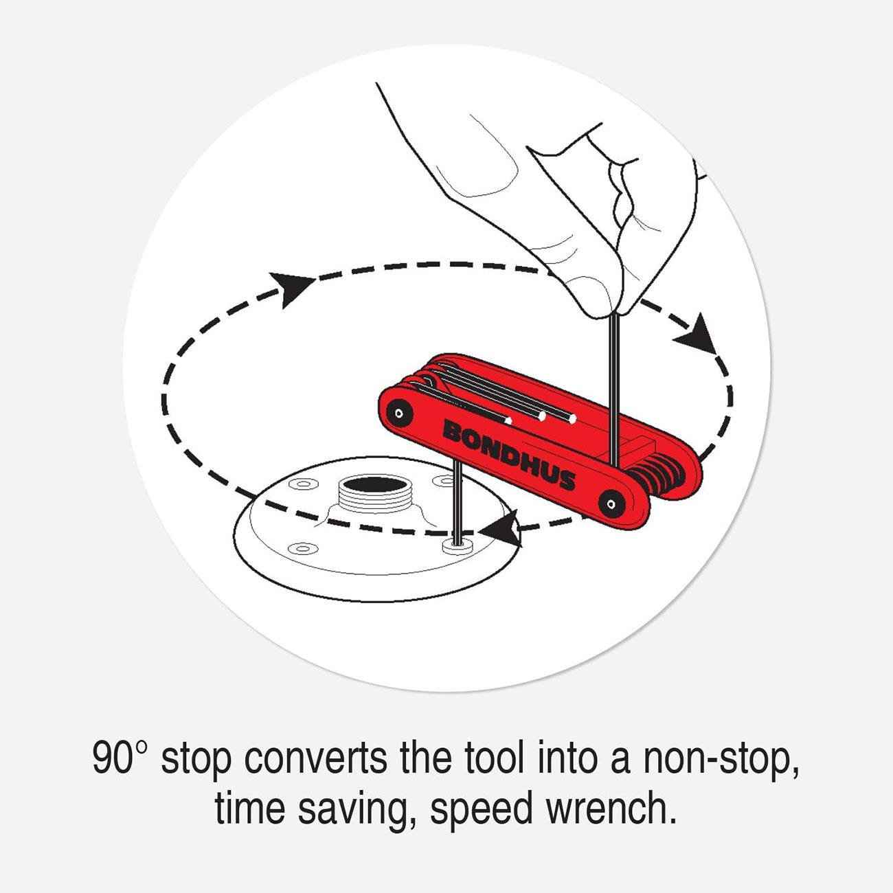 Bondhus Foldup Tool Double P TS ack: SAE/Metric Hex (16 Tips)
