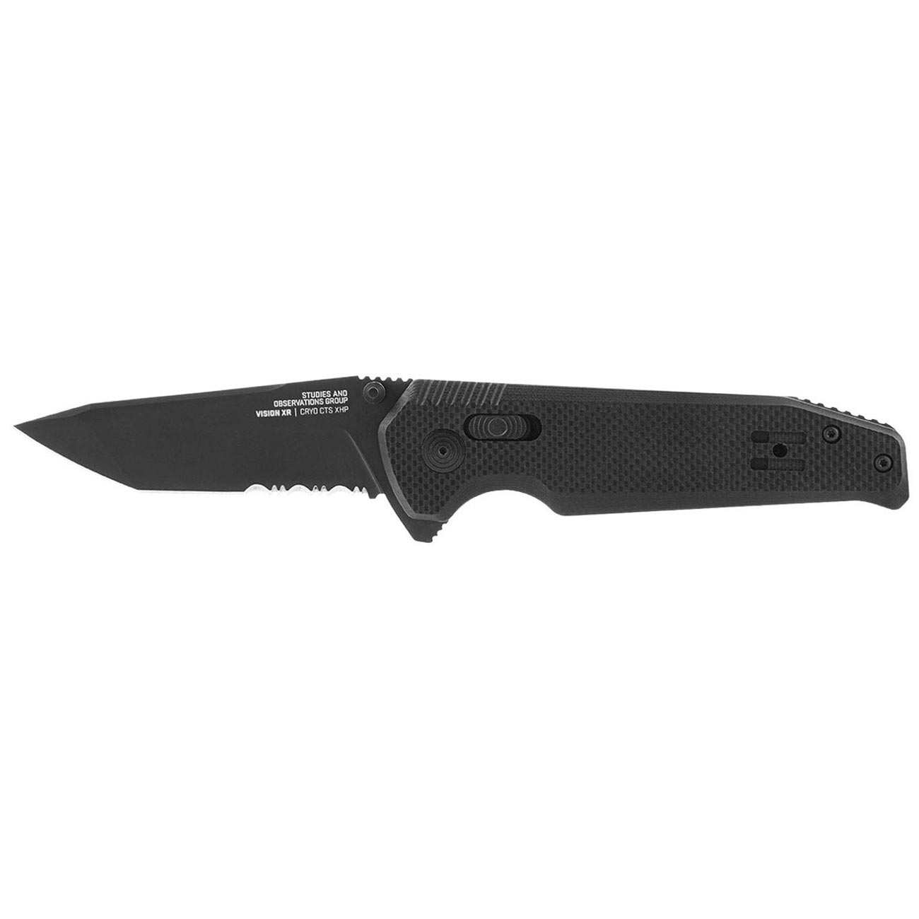 SOG Vision XR Partially Serrated 3.36" Folding Pocket Knife (Black)