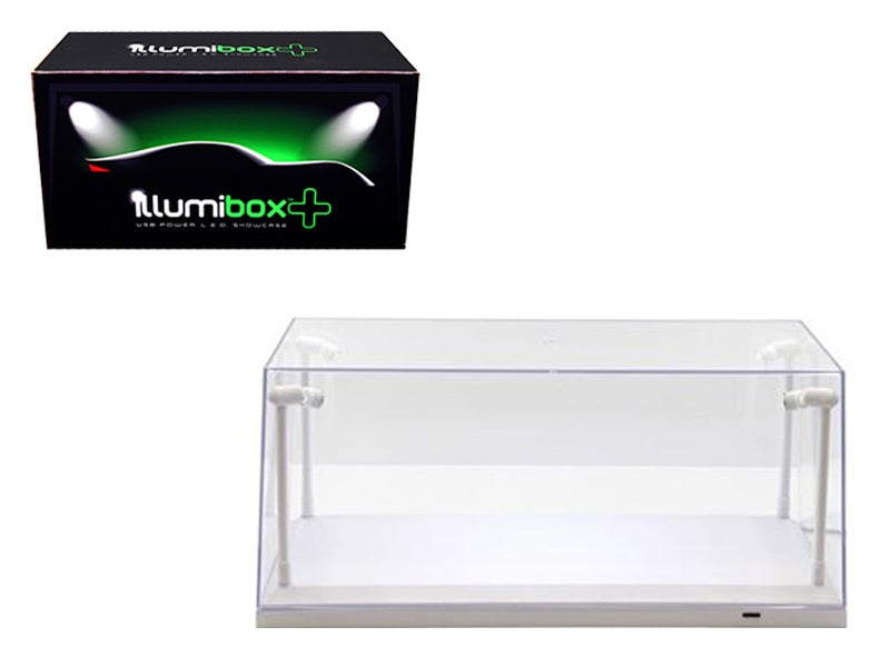 Collectible Display Show Case with LED Lights for 1/18 1/24 Models White Base
