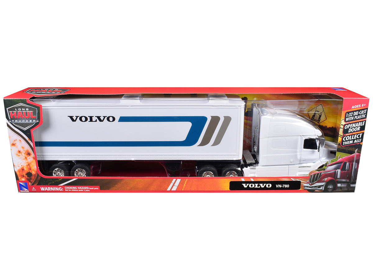 Volvo VN-780 Truck Dry Van Trailer White 1/32 Diecast Model - New Ray