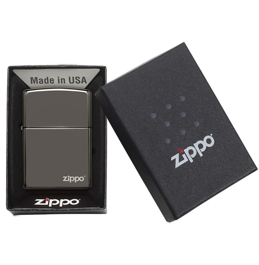 Zippo Windproof Lighter Black L&M Ice Finish w/Zippo LogoClassic Case