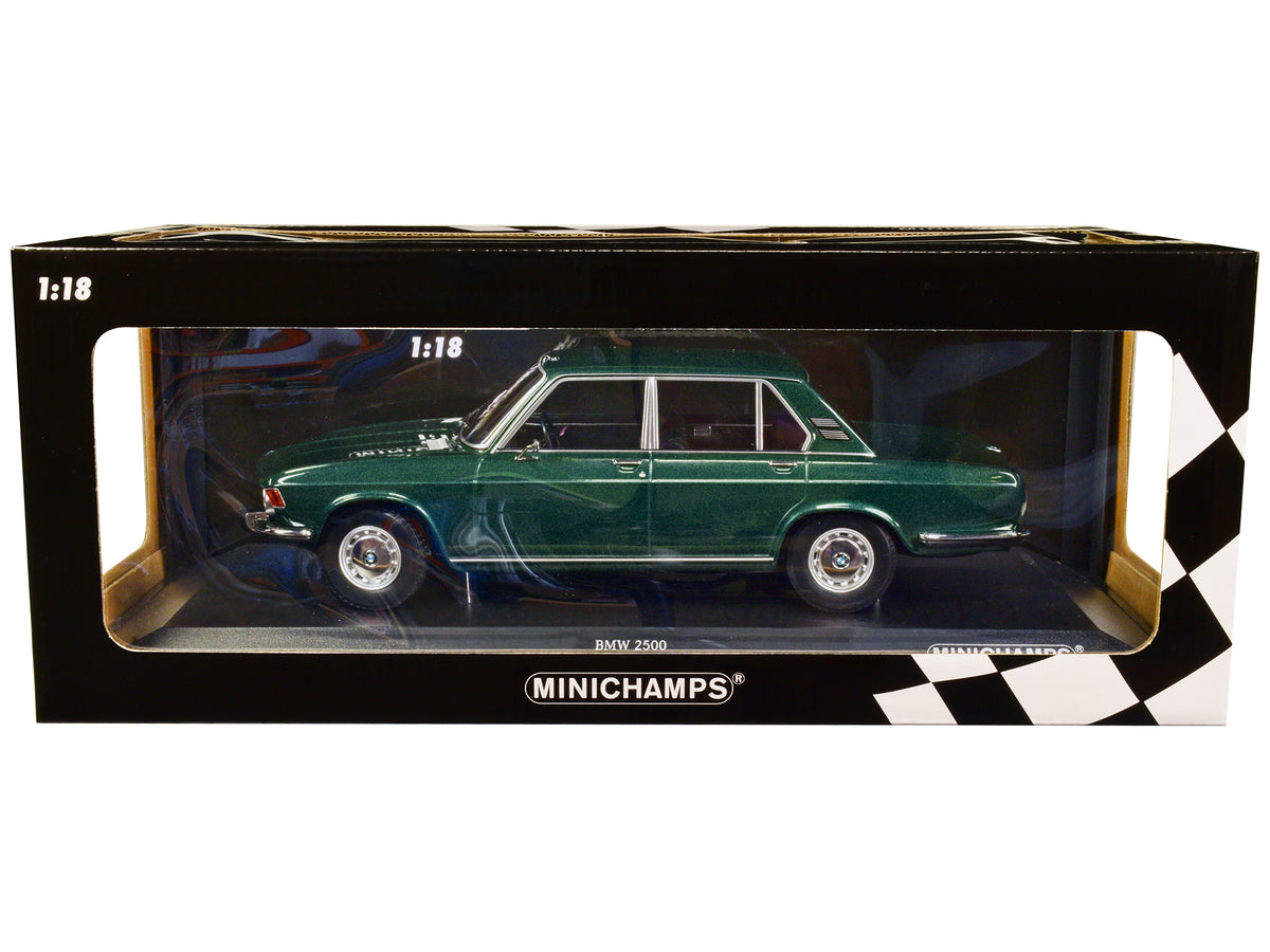 1968 BMW 2500 Green Metallic Limited Ed. 504 pcs 1/18 Diecast by Minichamps