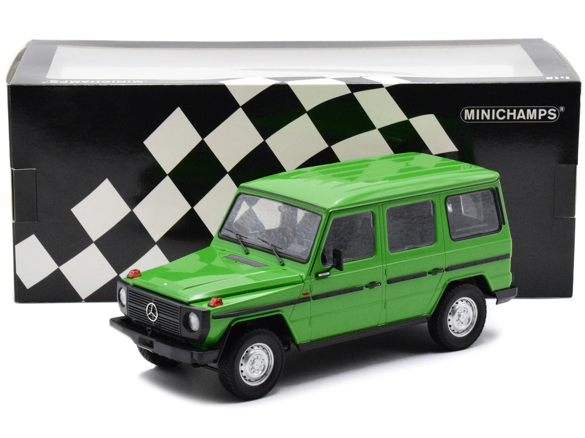 1980 Mercedes-Benz G-Model Green with Black Stripes 1/18 Diecast by Minichamps