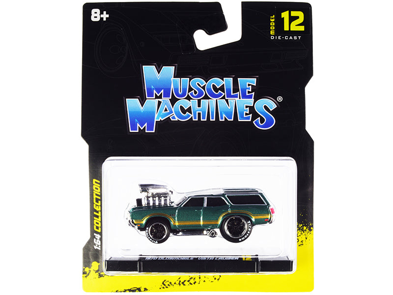 1970 Oldsmobile Vista Cruiser 442 Green Metallic with Gold Stripes 1/64 Diecast