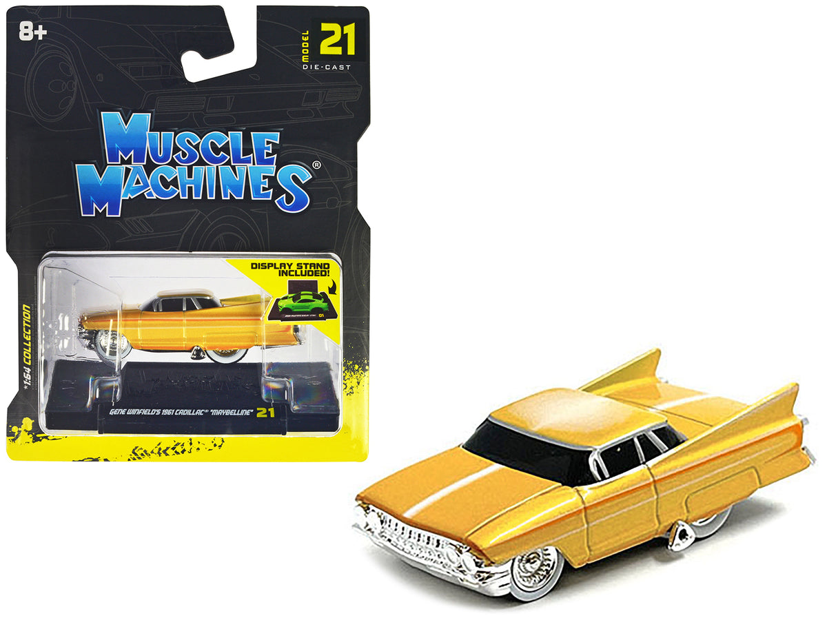 Gene Winfield's 1961 Cadillac Maybelline Yellow White Stripes 1/64 Diecast