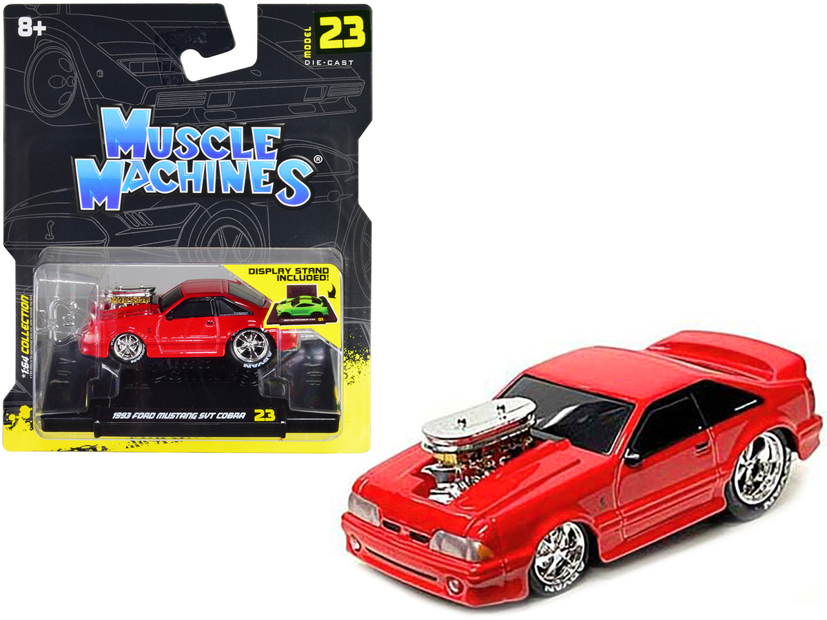 1993 Ford Mustang SVT Cobra Red 1/64 Diecast by Muscle Machines