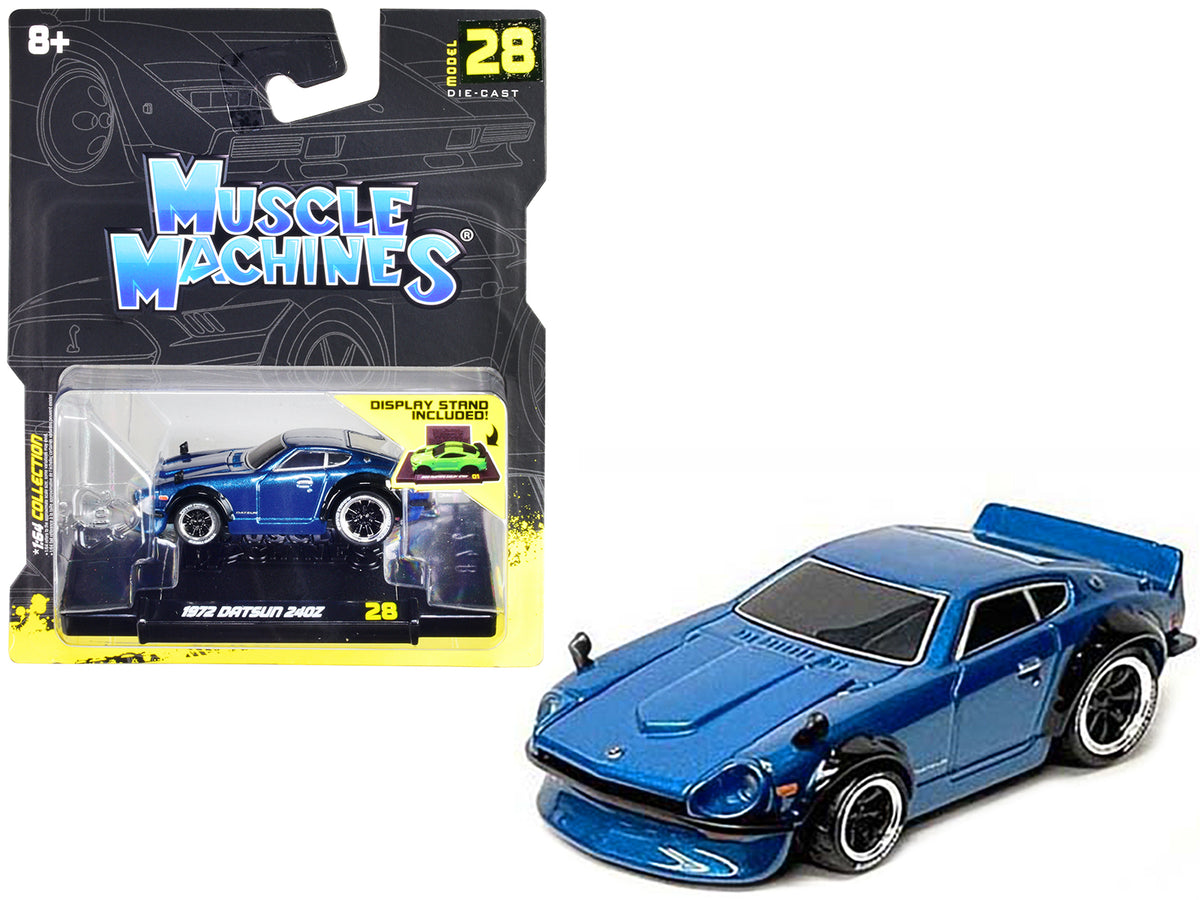1972 Datsun 240Z Blue Metallic 1/64 Diecast by Muscle Machines
