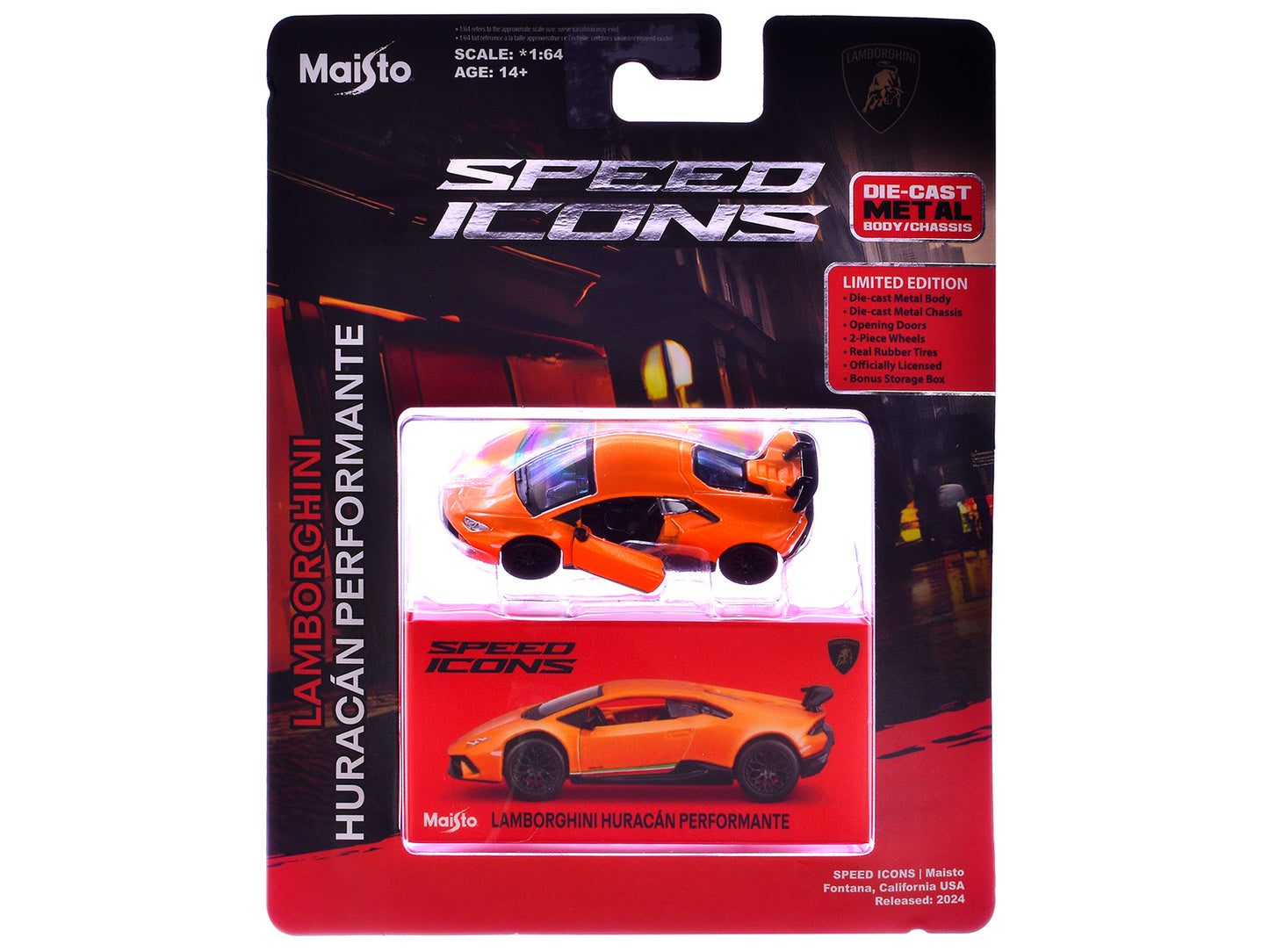 Maisto Lamborghini Huracan Performante Orange "Speed Icons" Series 1/64 Diecast Model Car by <h2>Lamborghini Maisto</h2> <p>High-quality perfect for collectors and enthusiasts. Features detailed inter