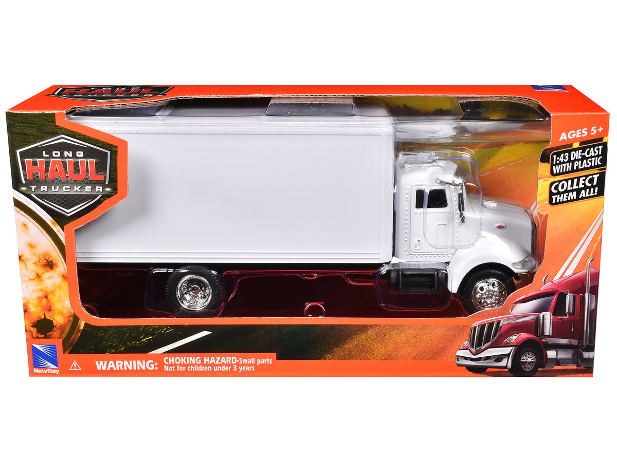 Peterbilt Utility 335 Box Truck White 1/43 Diecast Model - New Ray