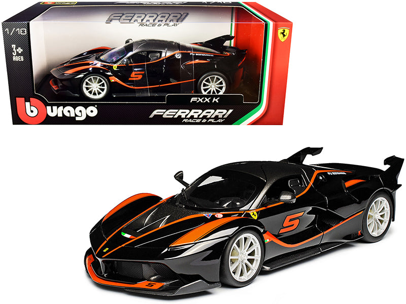 Ferrari FXX-K #5 Fu Songyang Black Gray Top 1/18 Diecast Model Car - Bburago