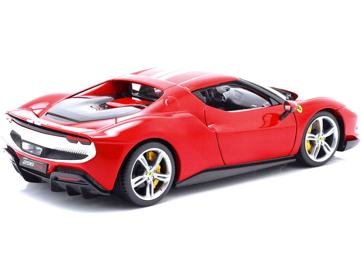 Ferrari 296 GTB Assetto Fiorano Red with White Stripes 1/18 Diecast Model Car