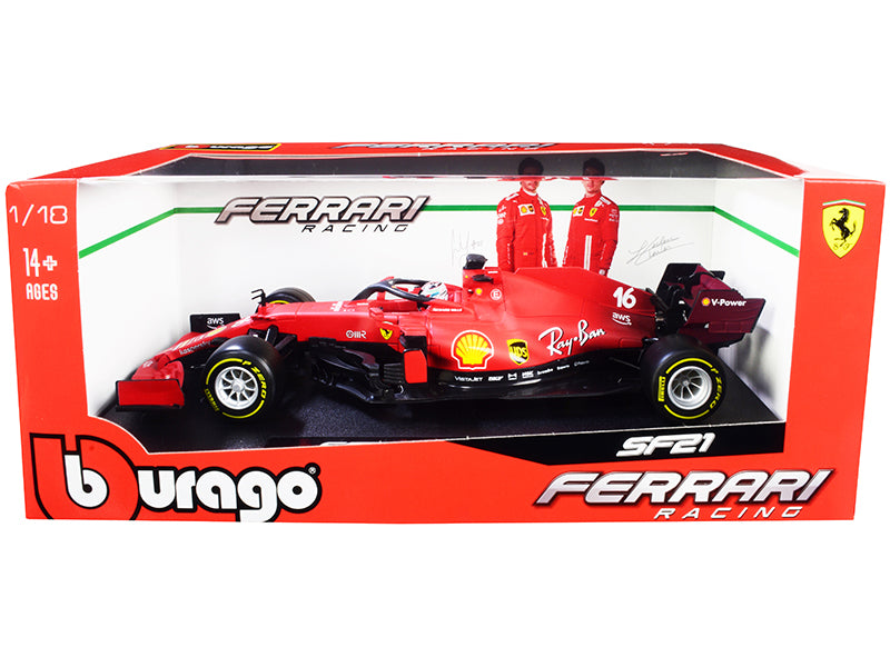 Ferrari SF21 #16 Charles Leclerc Formula One F1 1/18 Diecast Model Car - Bburago