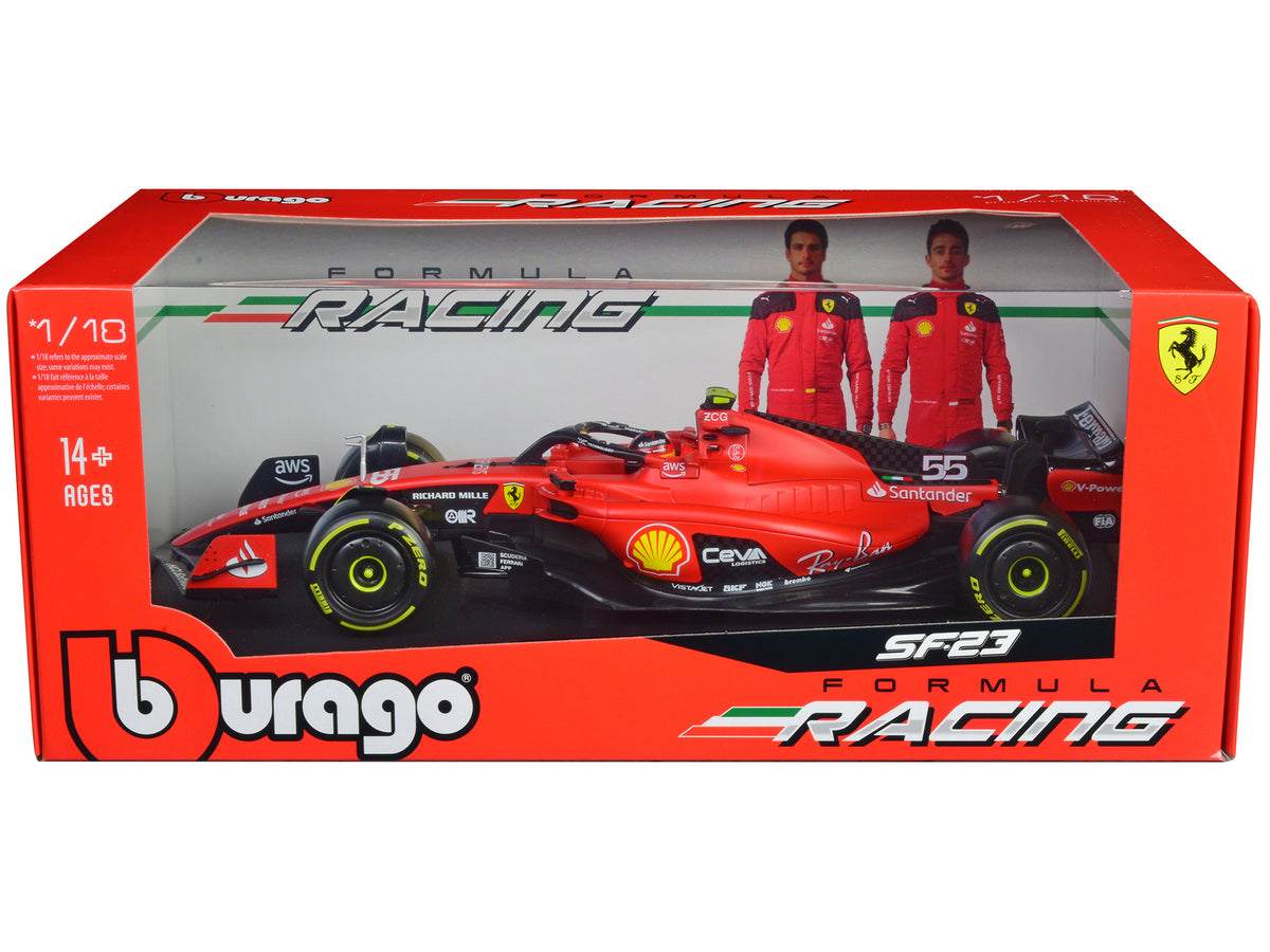 Ferrari SF-23 #55 Carlos Sainz Formula One F1 1/18 Diecast Model Car - Bburago