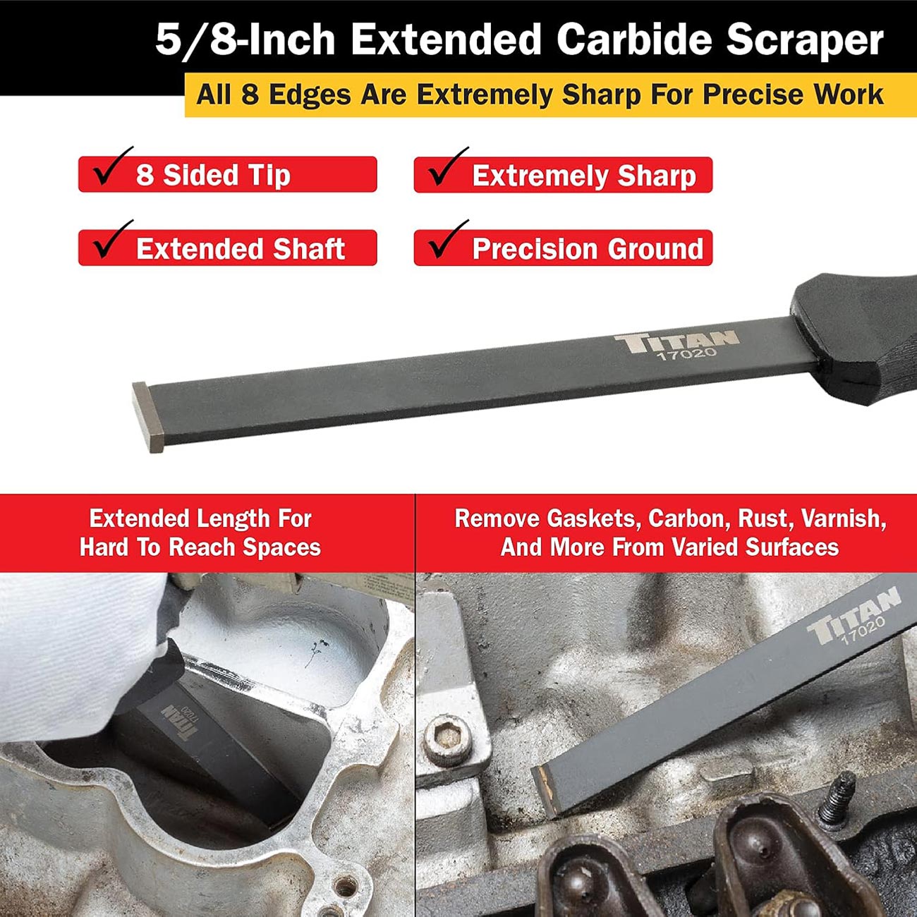 Titan 5/8" Extended Carbide Scraper