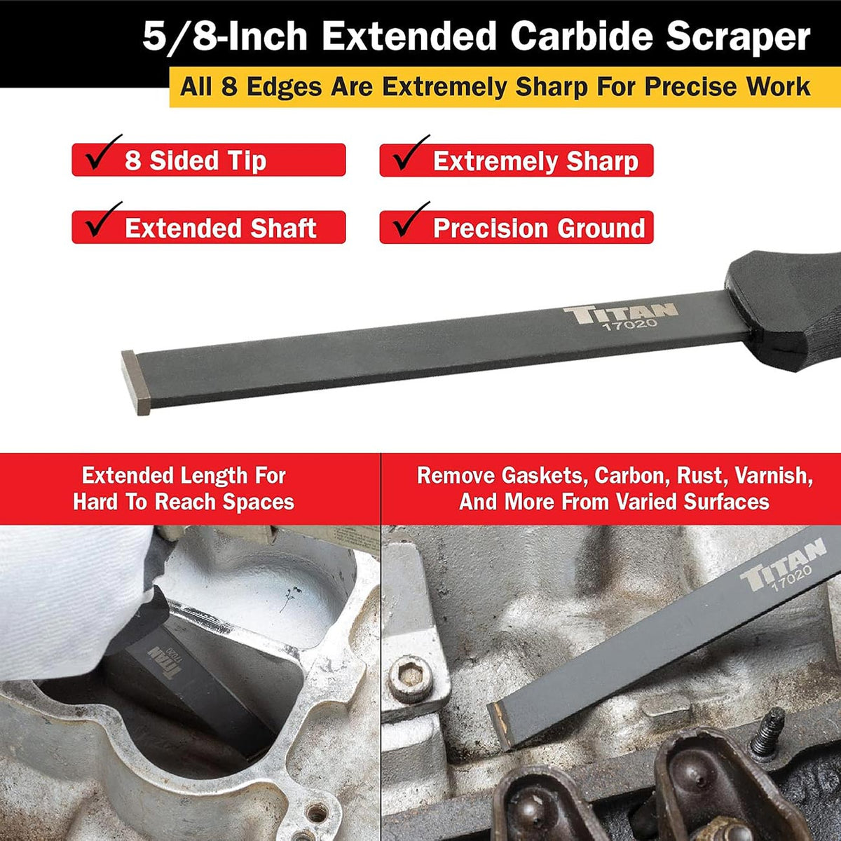 Titan 5/8" Extended Carbide Scraper