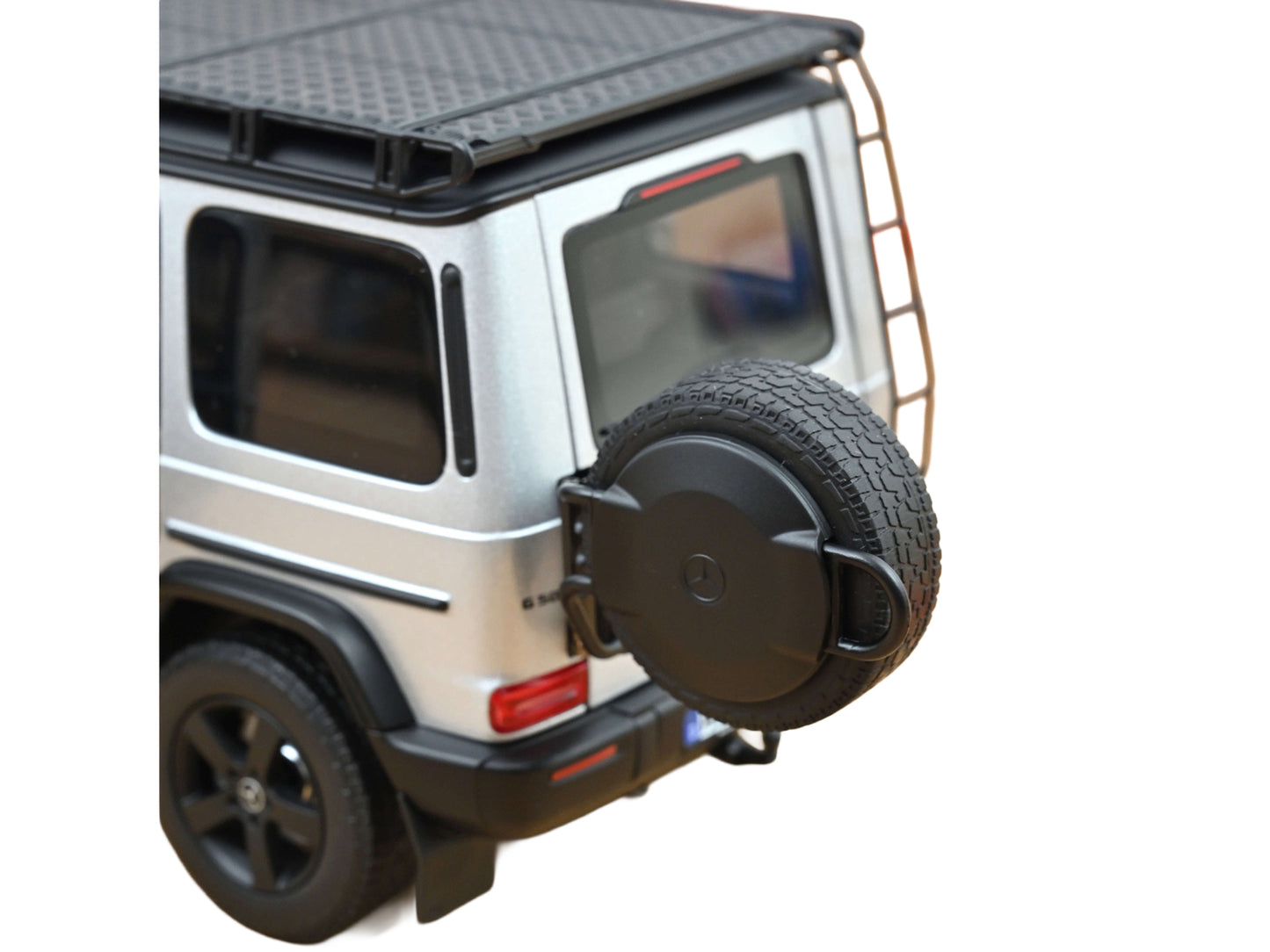 2024 Mercedes-Benz G-Class Professional Iridium Silver Metallic with Black Top and Roof Rack 1/18 Diecast Model Car by Norev