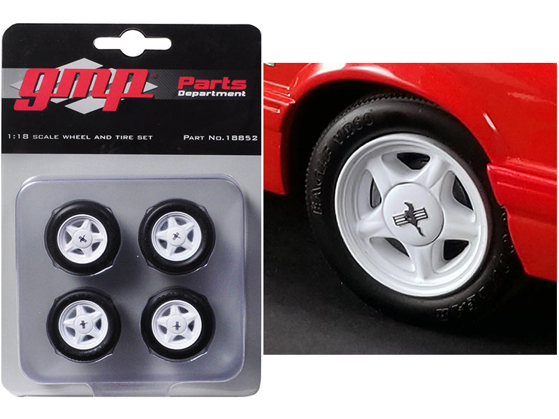 Pony Wheels and Tires Set of 4 pcs from "1992 Ford Mustang LX" 1/18 by GMP