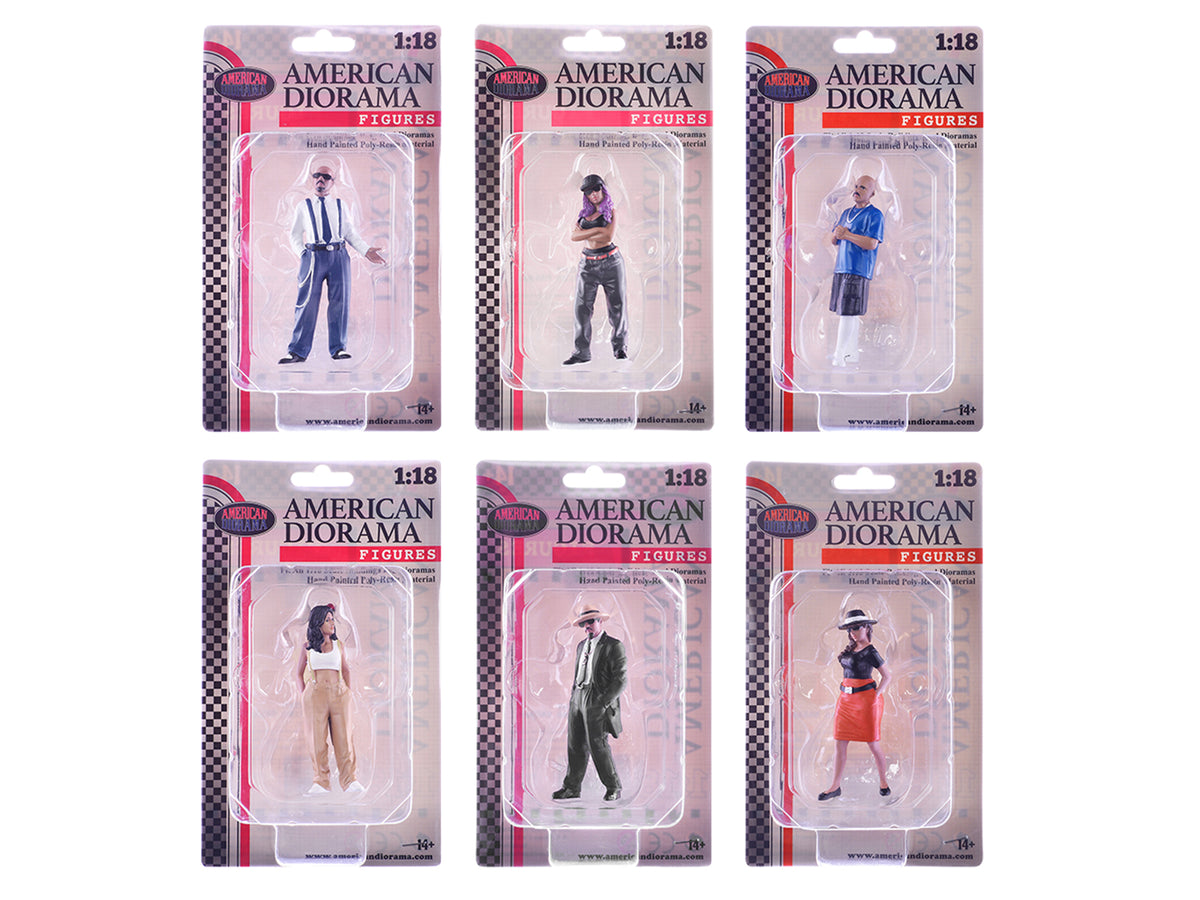 "Hanging Out 3" 6 piece Figure Set for 1/18 Scale Models - American Diorama
