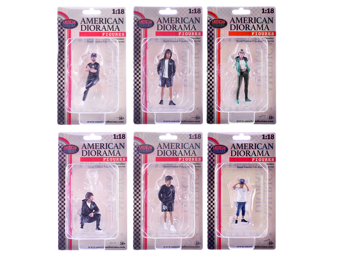 "LB Nation" 6 piece Figure Set for 1/18 Scale Models - American Diorama