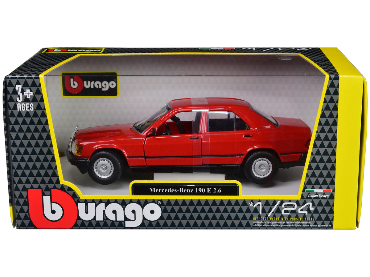 Mercedes-Benz 190 E 2.6 Red 1/24 Diecast Model Car - Bburago