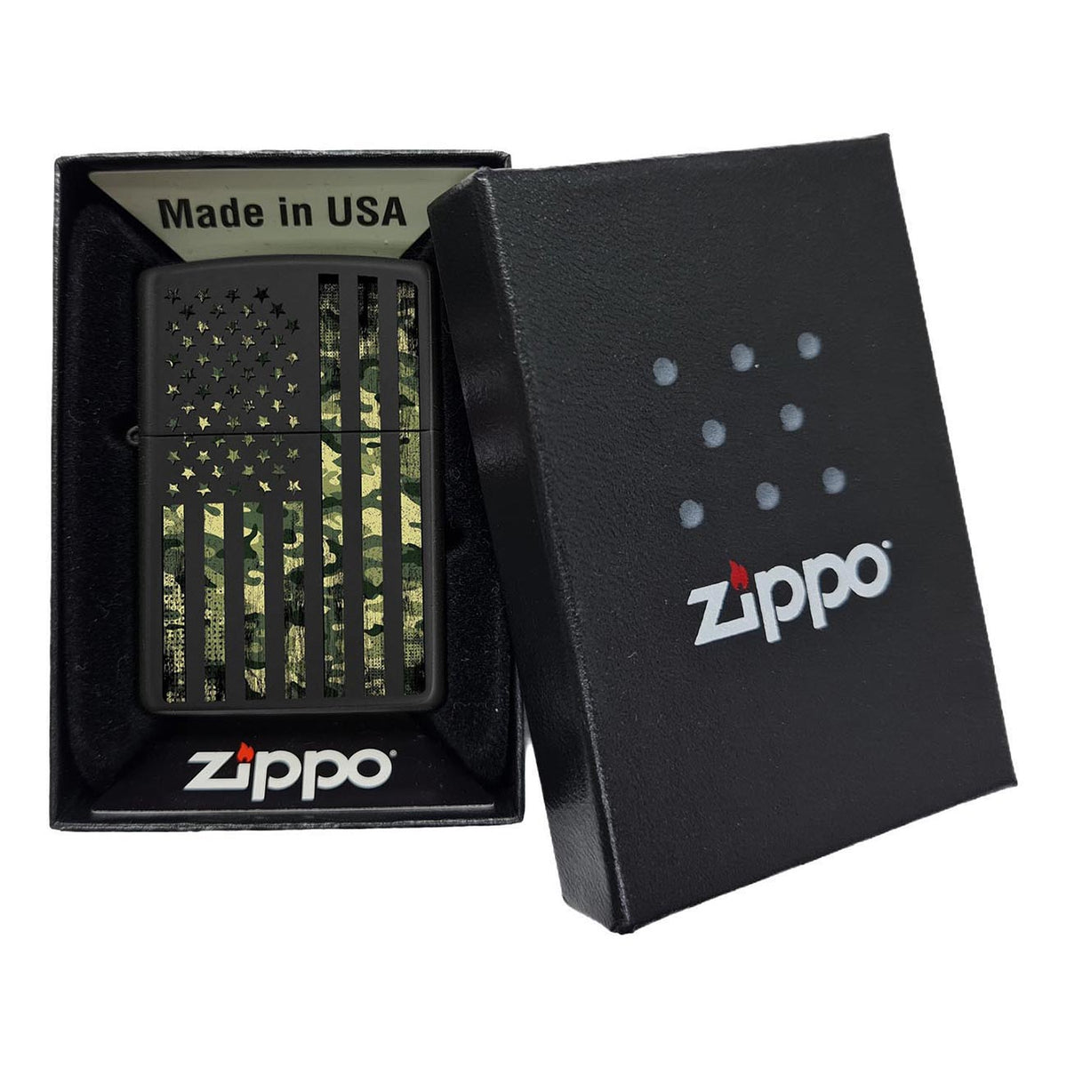 *218CAMOFLAG* Zippo 80983 Windproof Lighter Camouflage United States Flag Black Matte