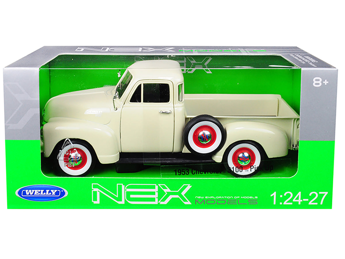 1953 Chevrolet 3100 Pickup Truck Cream 1/24-1/27 Diecast by Welly