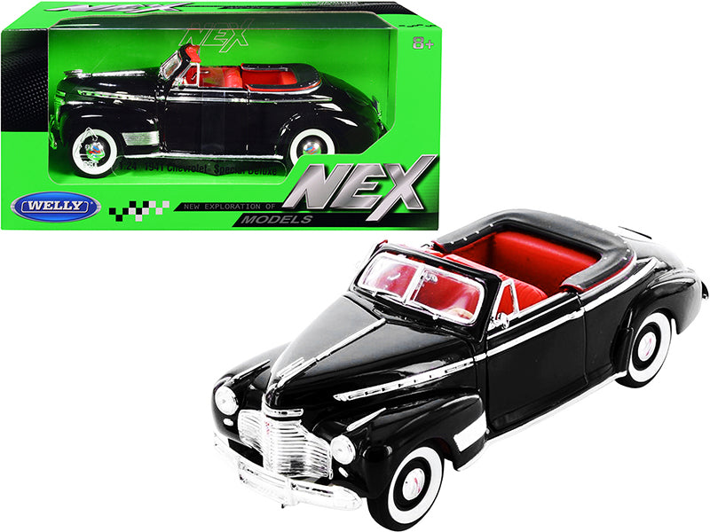 1941 Chevrolet Special Deluxe Convertible Black Interior NEX Models 1/24 Diecast