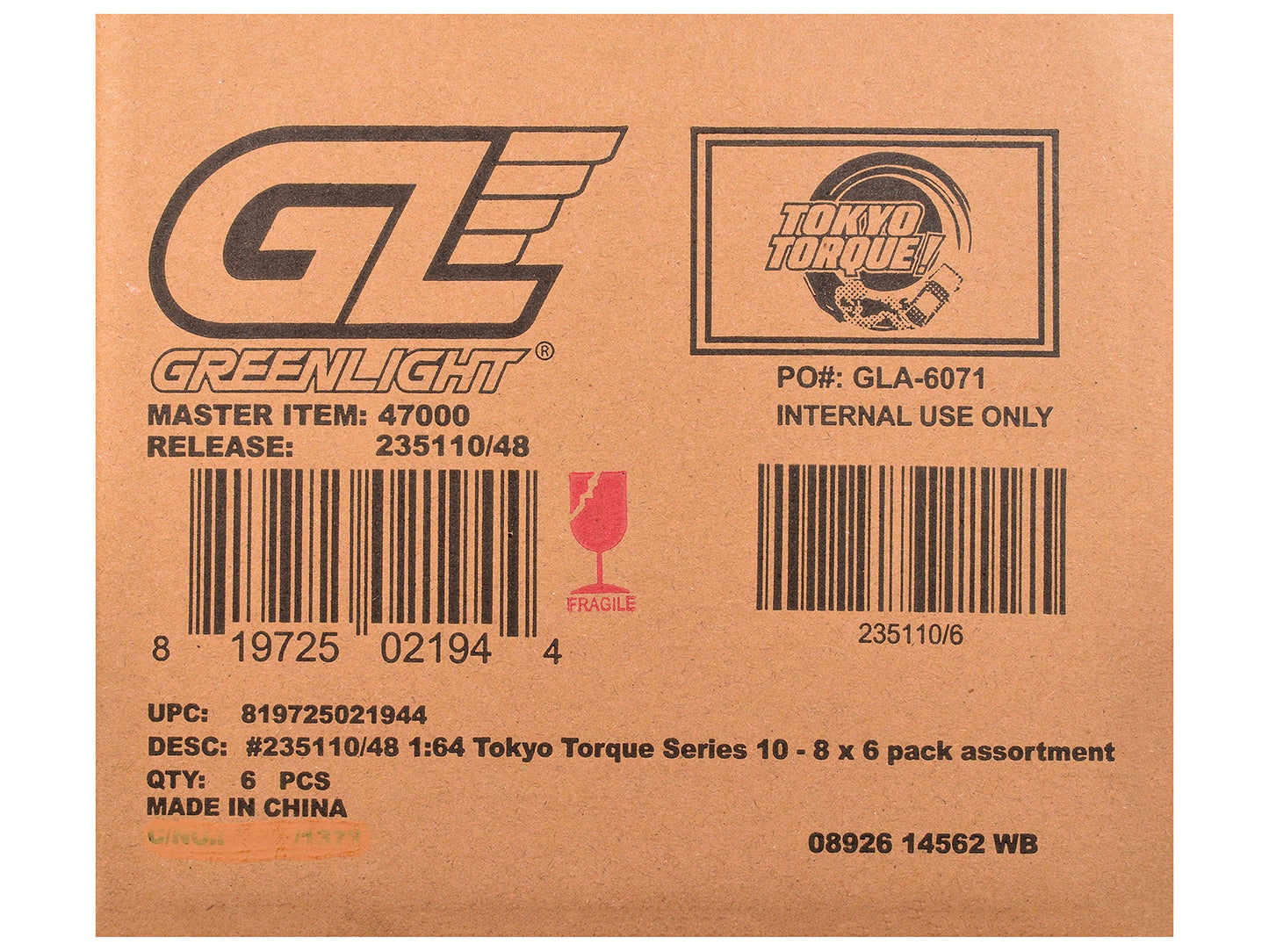 "Tokyo Torque" Series 10 Set of 6 pieces 1/64 T&y Diecast Model Cars by Greenlight