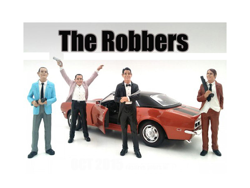 "The Robbers" 4 Piece Figure Set For 1:18 Scale Models by American Diorama <h2>"The Diorama</h2> <p>High-quality diecast model car perfect collectors and enthusiasts. Features detailed interior exteri