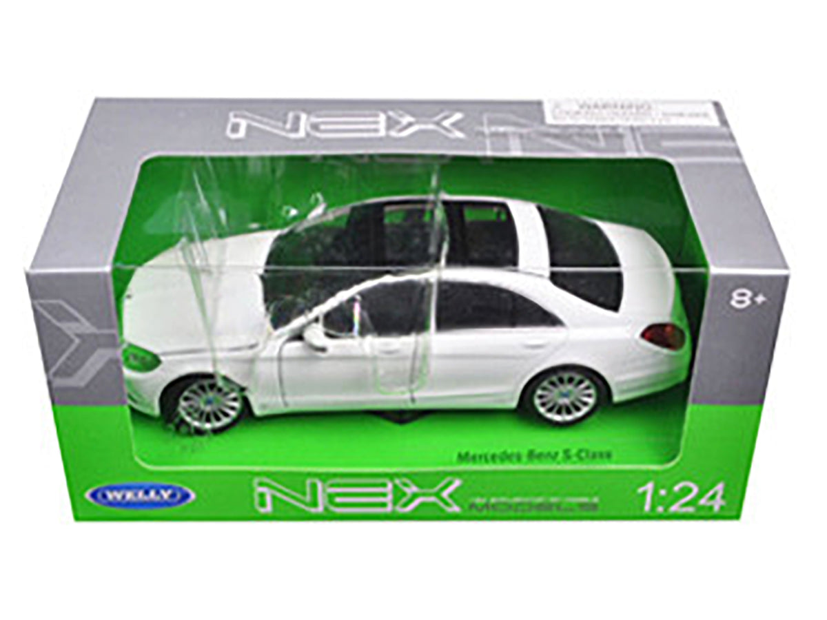 Mercedes Benz S Class with Sunroof White "NEX Models" 1/24 Diecast by Welly
